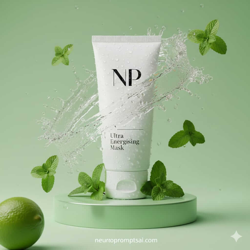Ultra Energising Mask Fresh Mint Splash Luxury Skincare Cinematic Studio Glow